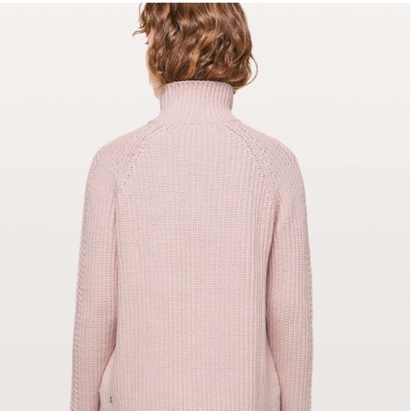 Lululemon Turtleneck Bring The Cozy Misty Pink, Size 6 Mock Neck Cotton - Picture 3 of 10
